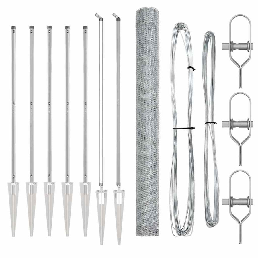 Afrasteringspaal Zilver 10 x 1,5 m (25 mm gaas) Staal