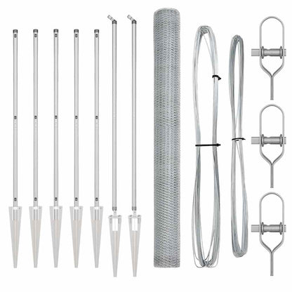 Afrasteringspaal Zilver 10 x 1,6 m (13 mm gaas) Staal
