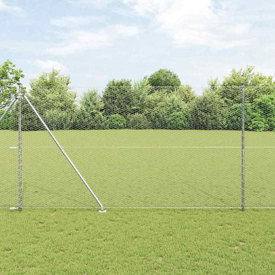 Afrasteringspaal Zilver 10 x 1,6 m (25 mm gaas) Staal