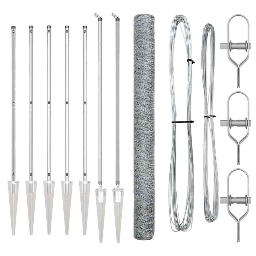 Afrasteringspaal Zilver 10 x 1,6 m (36 mm gaas) Staal