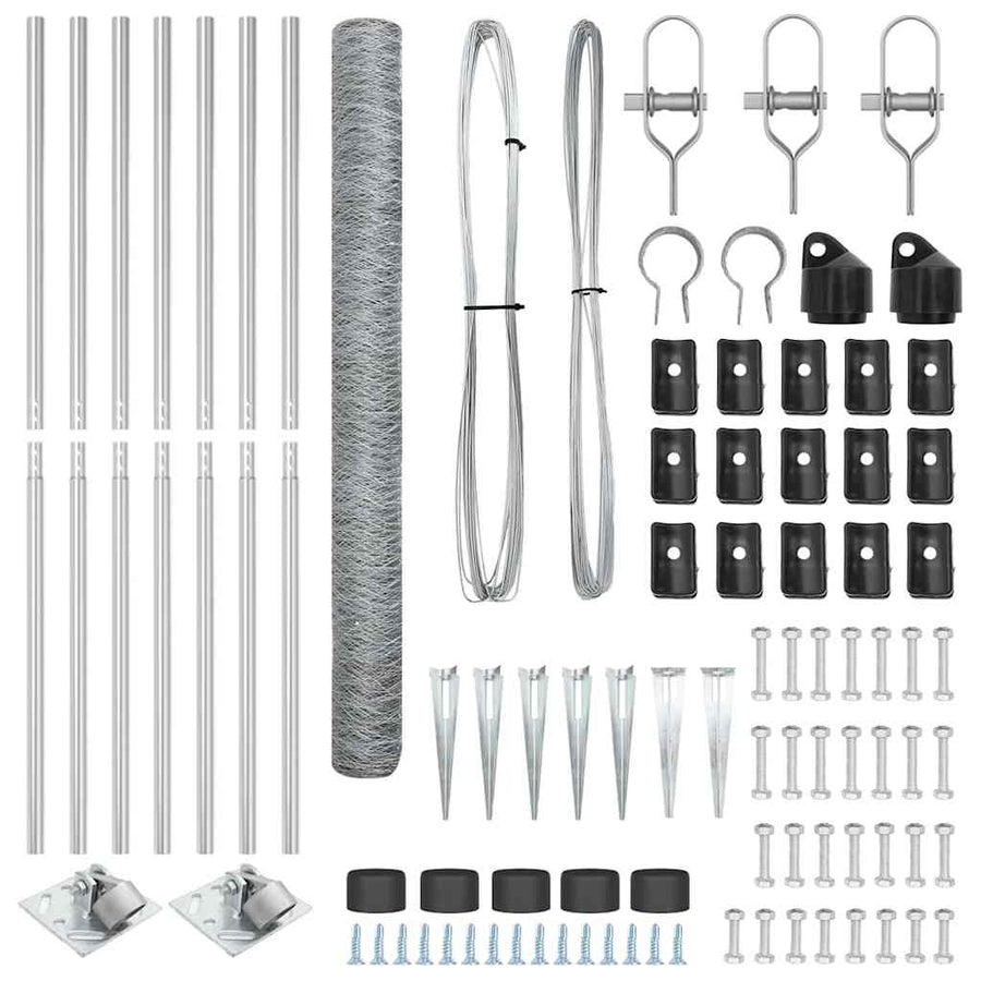 Afrasteringspaal Zilver 10 x 1,6 m (36 mm gaas) Staal