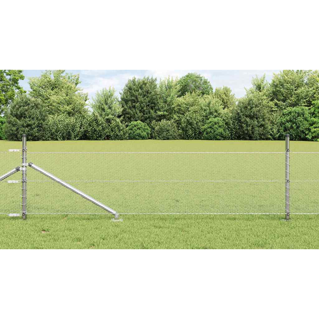 Afrasteringspaal Zilver 25 x 0,5 m (13 mm gaas) Staal