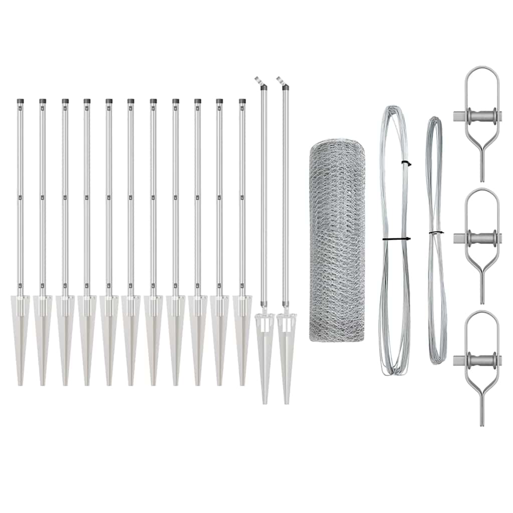 Afrasteringspaal Zilver 25 x 0,5 m (13 mm gaas) Staal