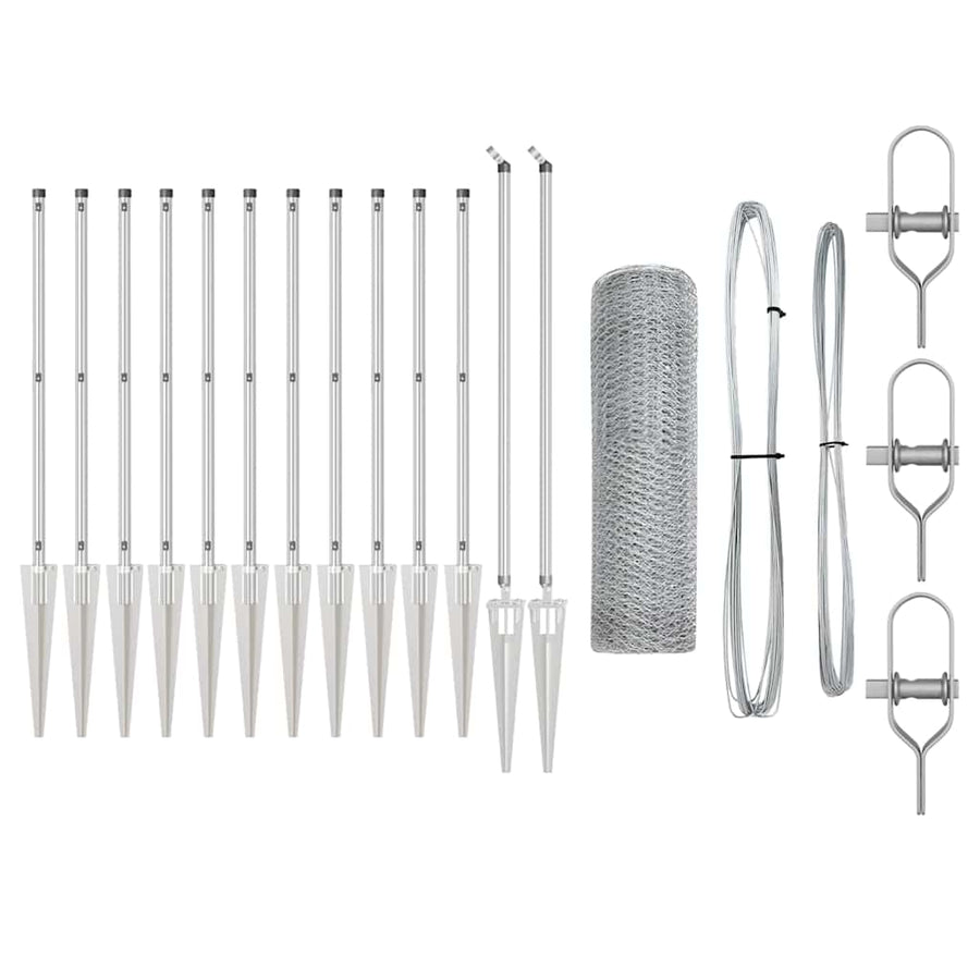 Afrasteringspaal Zilver 25 x 0,5 m (25 mm gaas) Staal