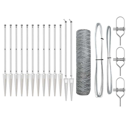Afrasteringspaal Zilver 25 x 0,5 m (50 mm gaas) Staal