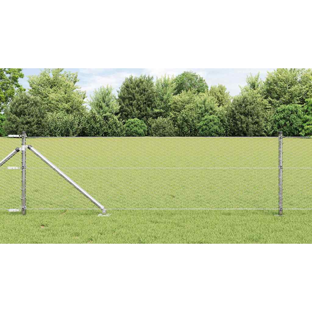 Afrasteringspaal Zilver 25 x 0,6 m (25 mm gaas) Staal