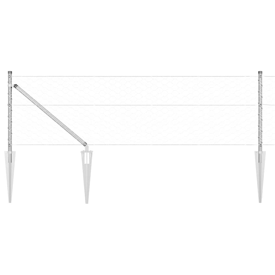 Afrasteringspaal Zilver 25 x 0,6 m (50 mm gaas) Staal