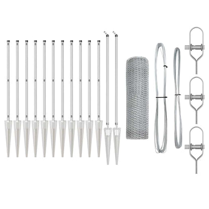 Afrasteringspaal Zilver 25 x 0,8 m (13 mm gaas) Staal