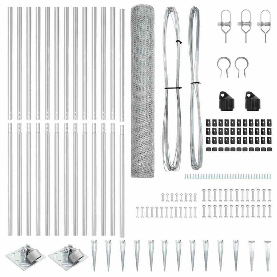 Afrasteringspaal Zilver 25 x 1,2 m (25 mm gaas) Staal