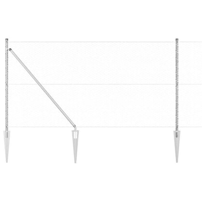 Afrasteringspaal Zilver 25 x 1,4 m (25 mm gaas) Staal