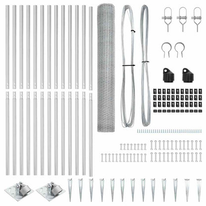 Afrasteringspaal Zilver 25 x 1,4 m (25 mm gaas) Staal
