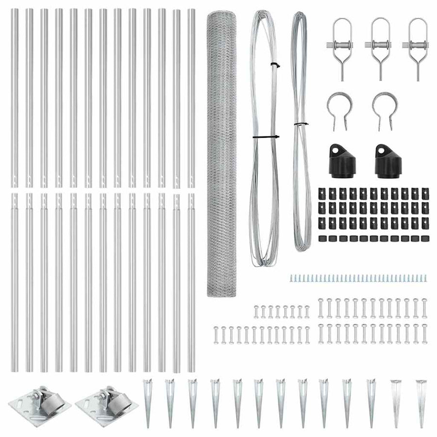 Afrasteringspaal Zilver 25 x 1,5 m (25 mm gaas) Staal
