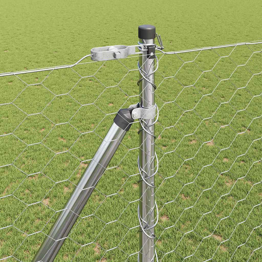 Afrasteringspaal Zilver 25 x 1,5 m (50 mm gaas) Staal