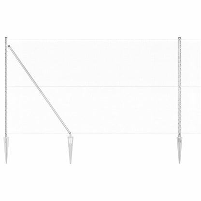 Afrasteringspaal Zilver 25 x 1,6 m (13 mm gaas) Staal