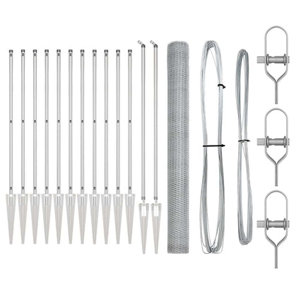 Afrasteringspaal Zilver 25 x 1,6 m (13 mm gaas) Staal