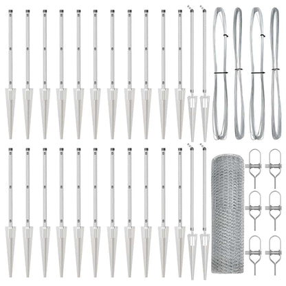 Afrasteringspaal Zilver 50 x 0,4 m (13 mm gaas) Staal