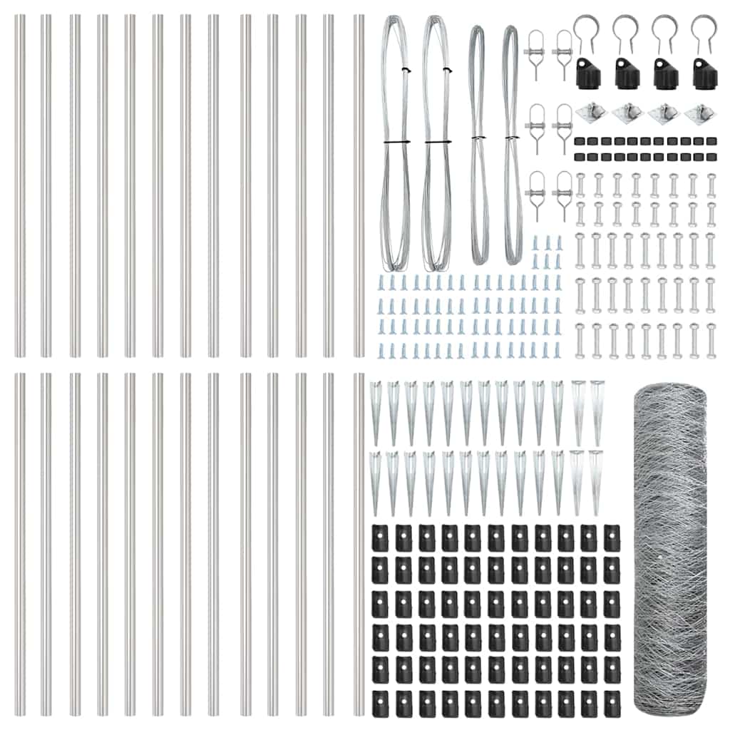 Afrasteringspaal Zilver 50 x 0,5 m (36 mm gaas) Staal
