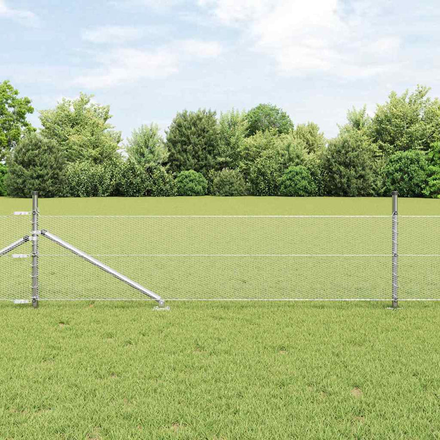 Afrasteringspaal Zilver 50 x 0,8 m (13 mm gaas) Staal