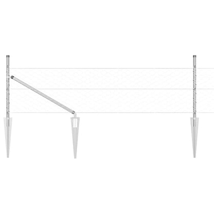 Afrasteringspaal Zilver 50 x 0,8 m (50 mm gaas) Staal