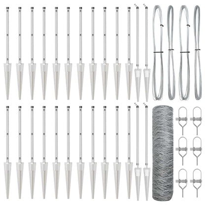 Afrasteringspaal Zilver 50 x 0,8 m (50 mm gaas) Staal