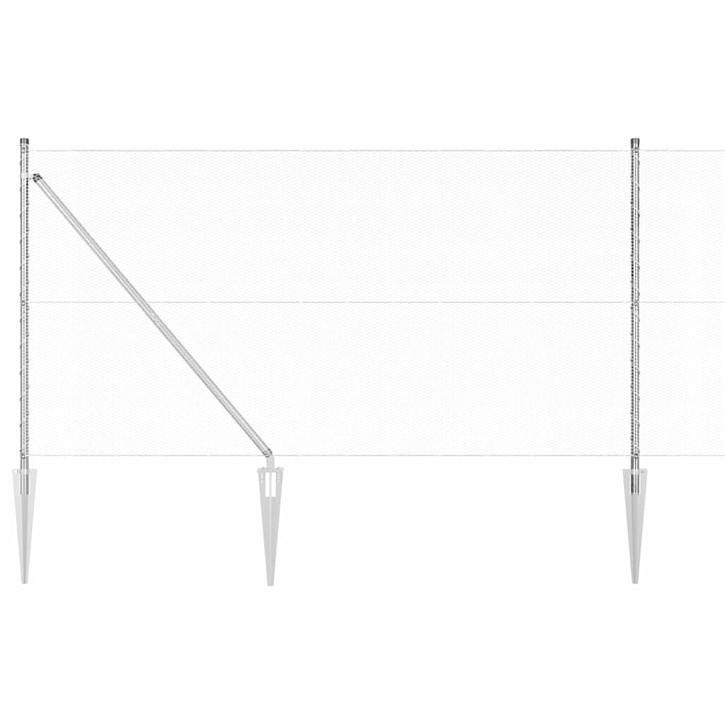 Afrasteringspaal Zilver 50 x 1 m (13 mm gaas) Staal