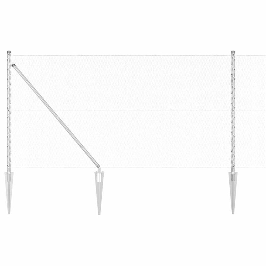 Afrasteringspaal Zilver 50 x 1 m (13 mm gaas) Staal