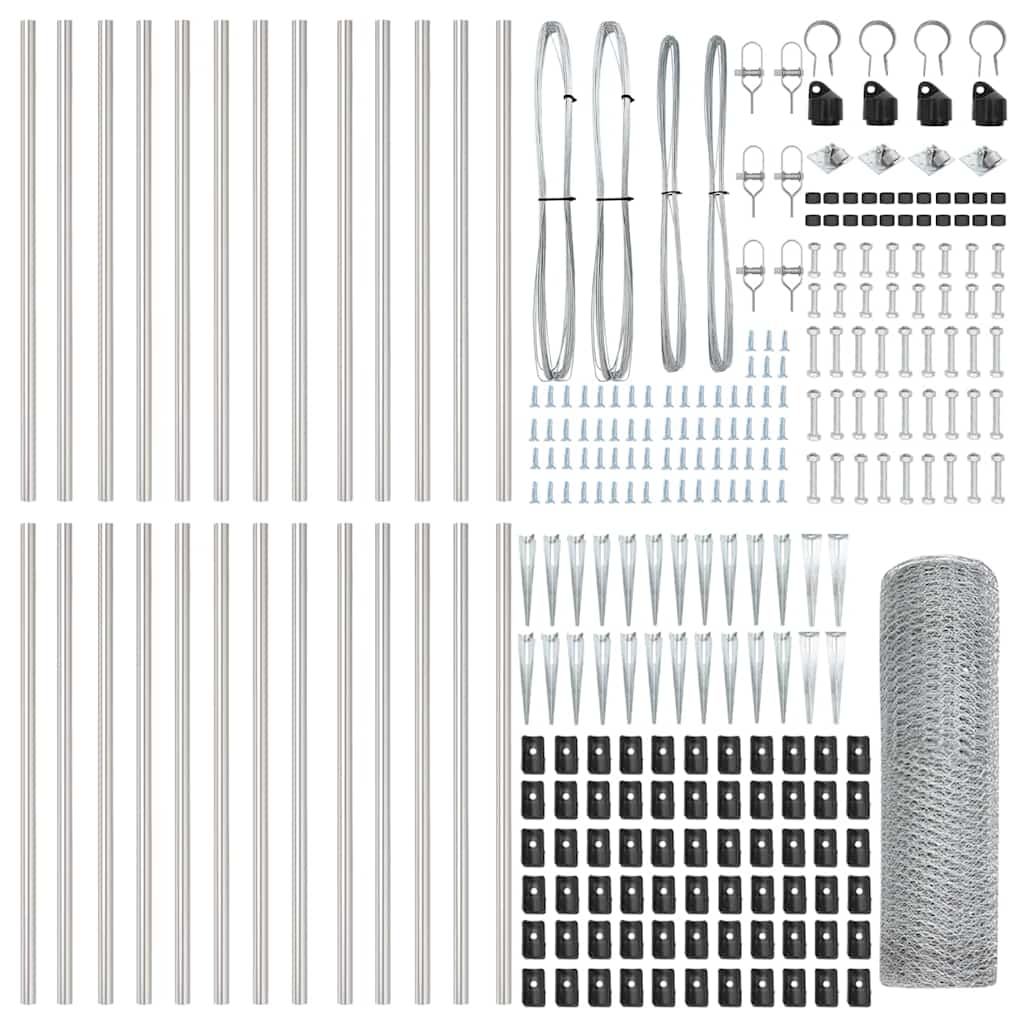 Afrasteringspaal Zilver 50 x 1 m (13 mm gaas) Staal