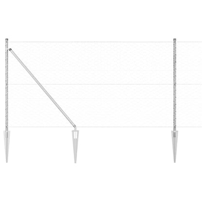 Afrasteringspaal Zilver 50 x 1 m (50 mm gaas) Staal