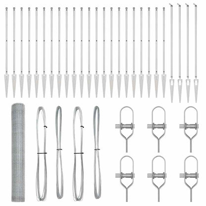 Afrasteringspaal Zilver 50 x 1,2 m (13 mm gaas) Staal