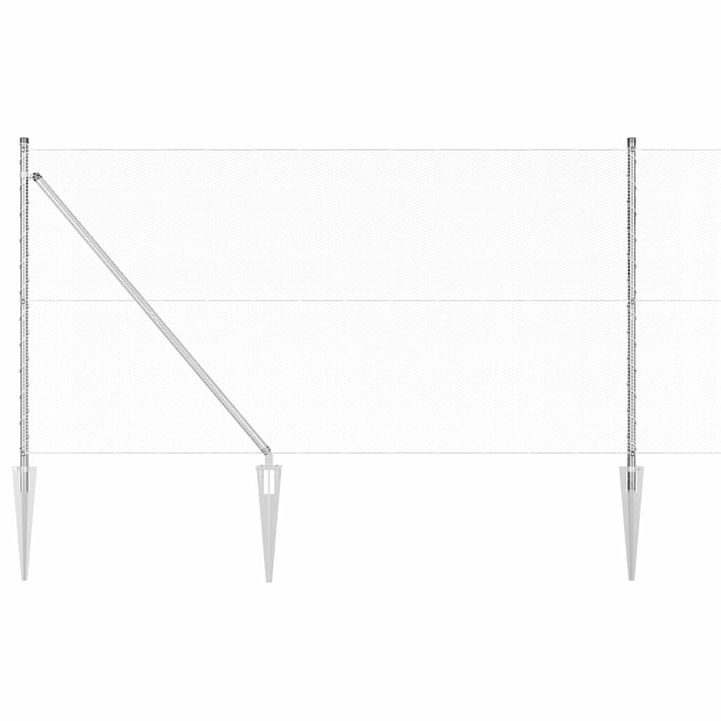 Afrasteringspaal Zilver 50 x 1,4 m (13 mm gaas) Staal