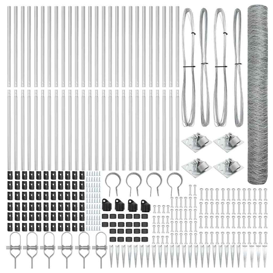 Afrasteringspaal Zilver 50 x 1,4 m (36 mm gaas) Staal