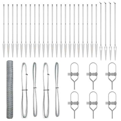 Afrasteringspaal Zilver 50 x 1,4 m (50 mm gaas) Staal