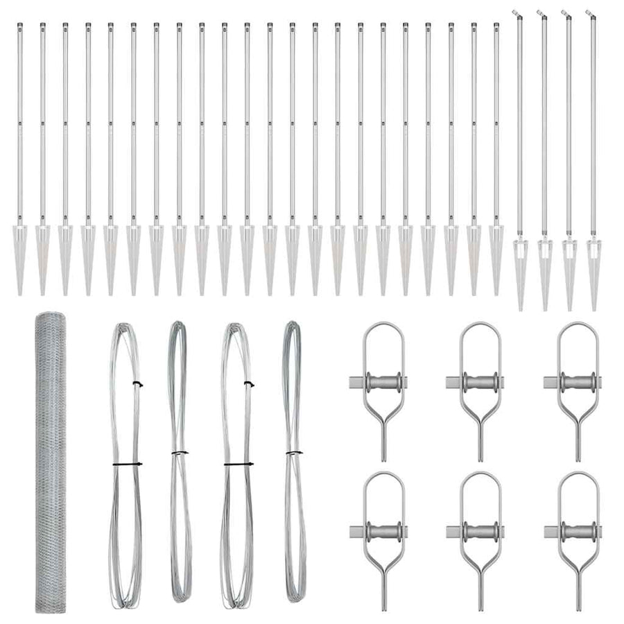 Afrasteringspaal Zilver 50 x 1,5 m (13 mm gaas) Staal