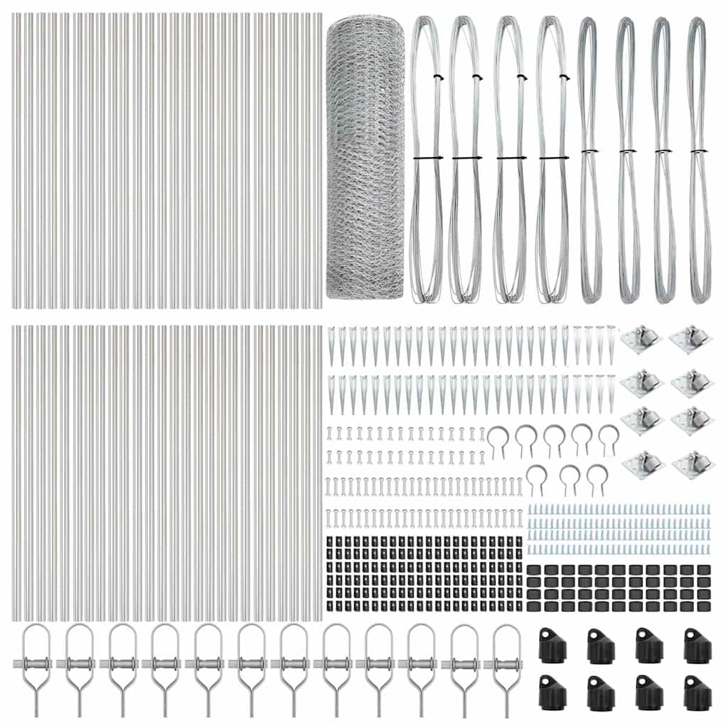 Afrasteringspaal Zilver 100 x 0,4 m (13 mm gaas) Staal