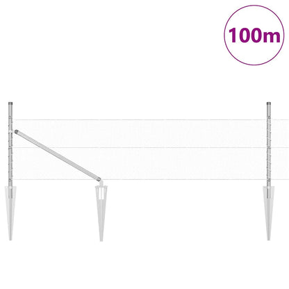 Afrasteringspaal Zilver 100 x 0,4 m (13 mm gaas) Staal