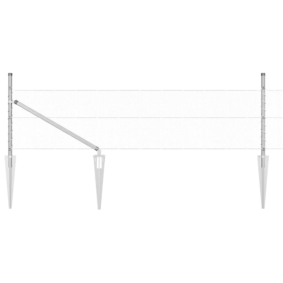 Afrasteringspaal Zilver 100 x 0,5 m (13 mm gaas) Staal