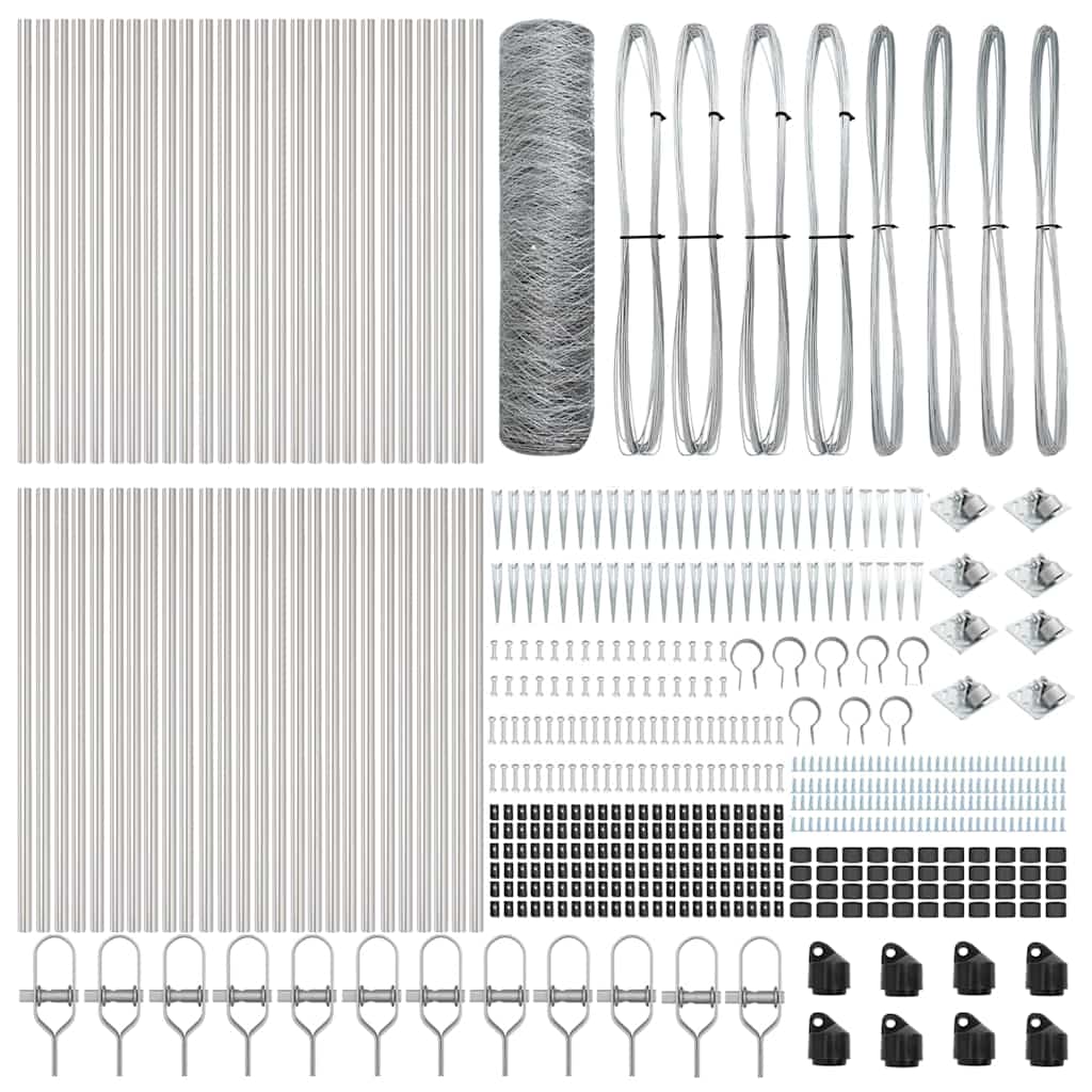 Afrasteringspaal Zilver 100 x 0,6 m (36 mm gaas) Staal