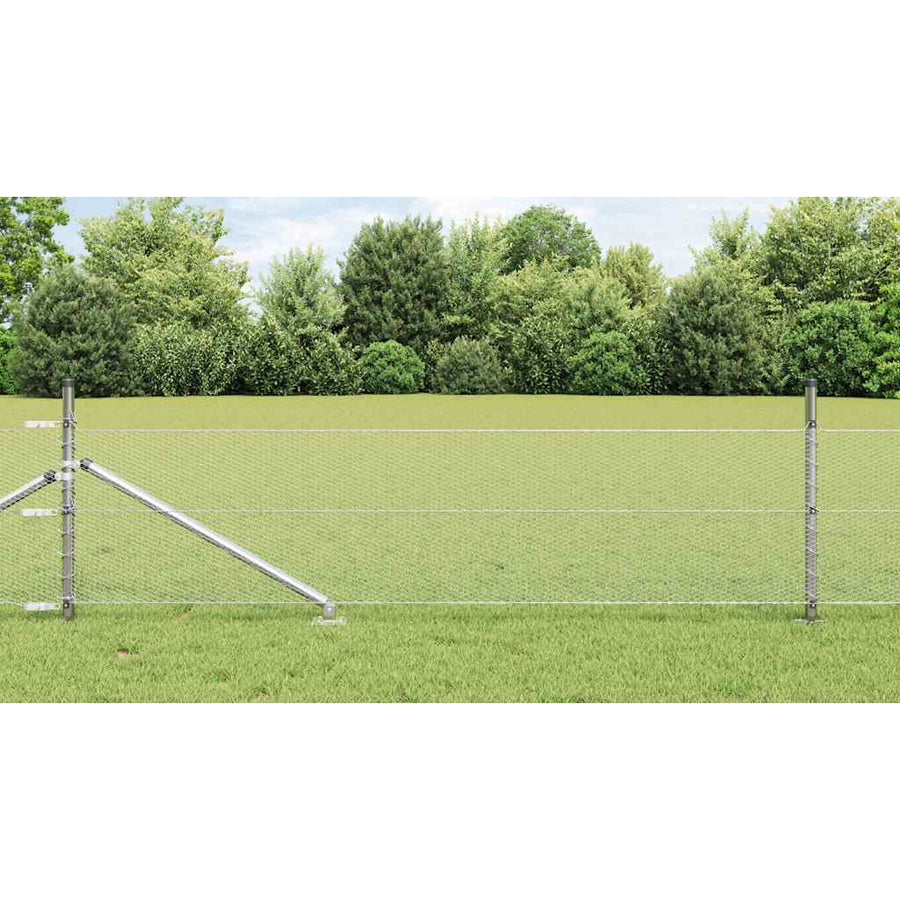 Afrasteringspaal Zilver 100 x 0,8 m (13 mm gaas) Staal
