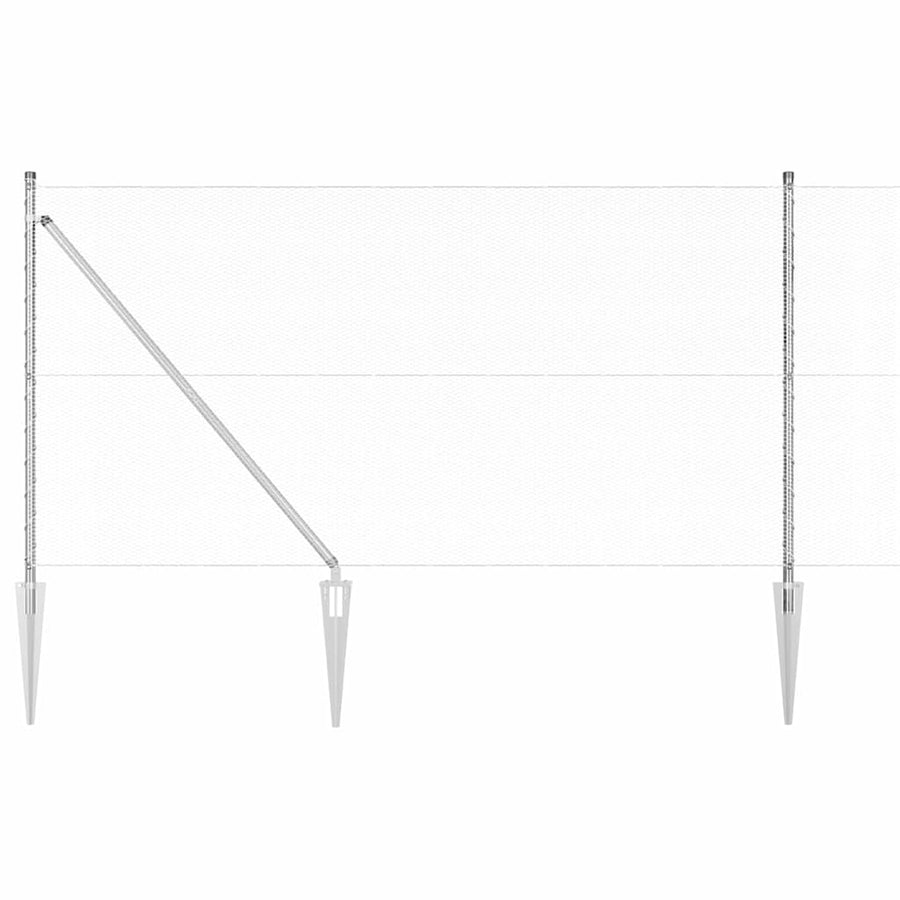 Afrasteringspaal Zilver 100 x 1 m (13 mm gaas) Staal