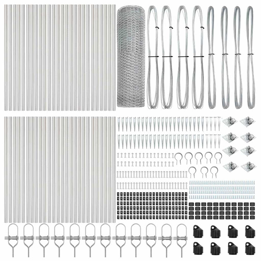 Afrasteringspaal Zilver 100 x 1 m (25 mm gaas) Staal