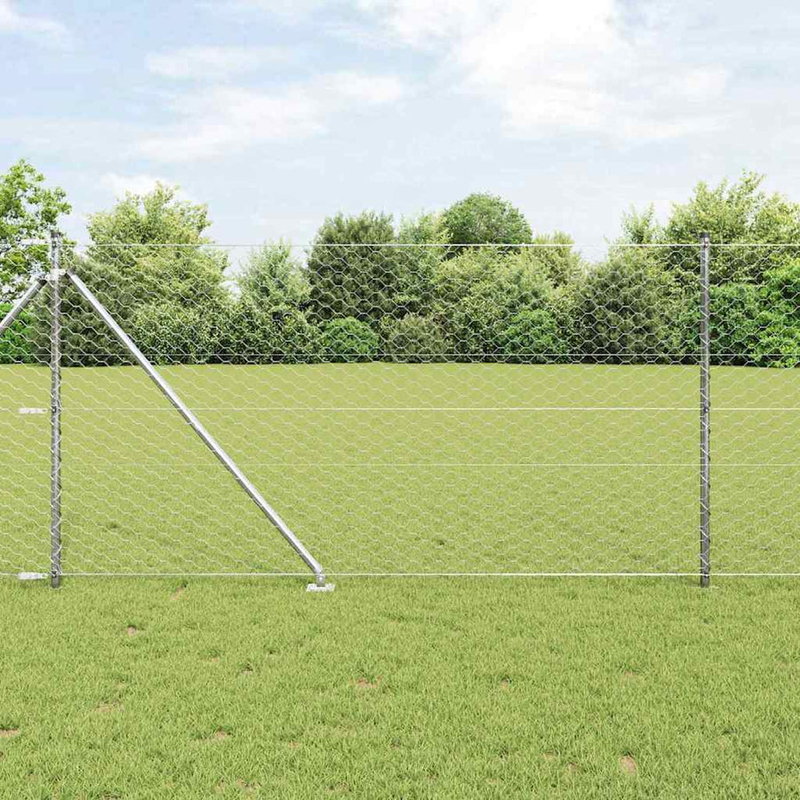 Afrasteringspaal Zilver 100 x 1 m (50 mm gaas) Staal