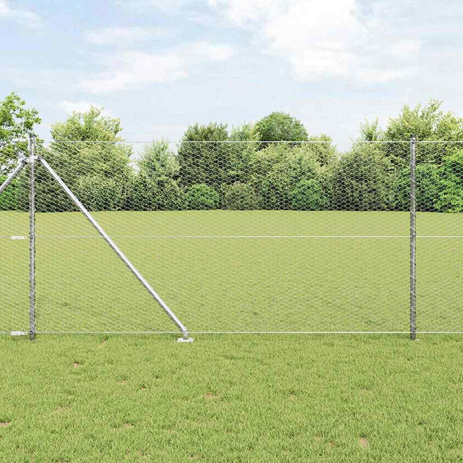 Afrasteringspaal Zilver 100 x 1,2 m (25 mm gaas) Staal