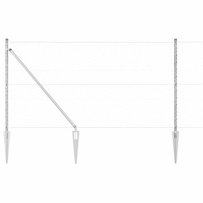 Afrasteringspaal Zilver 100 x 1,2 m (50 mm gaas) Staal