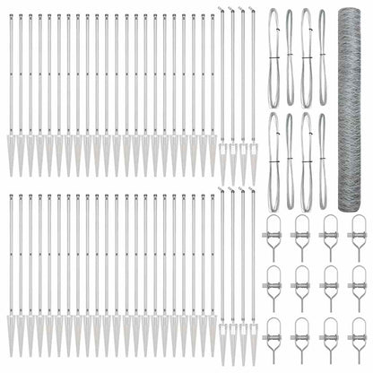 Afrasteringspaal Zilver 100 x 1,4 m (36 mm gaas) Staal