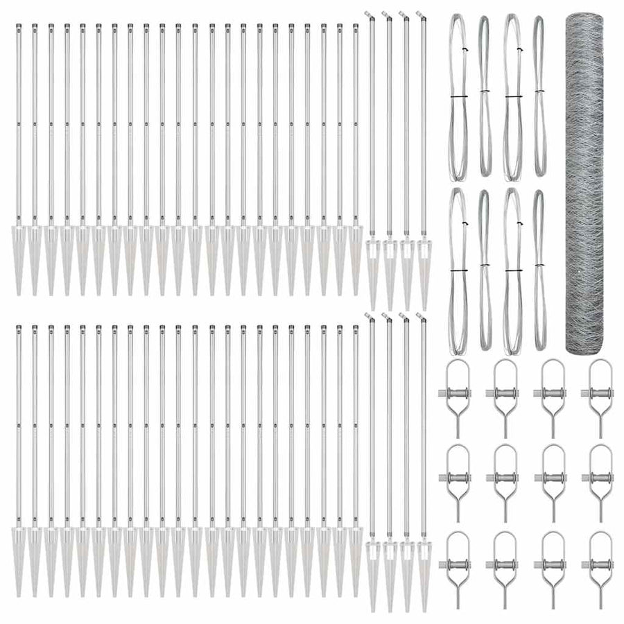 Afrasteringspaal Zilver 100 x 1,4 m (50 mm gaas) Staal