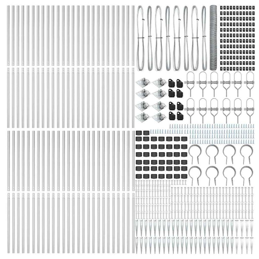 Afrasteringspaal Zilver 100 x 1,4 m (50 mm gaas) Staal