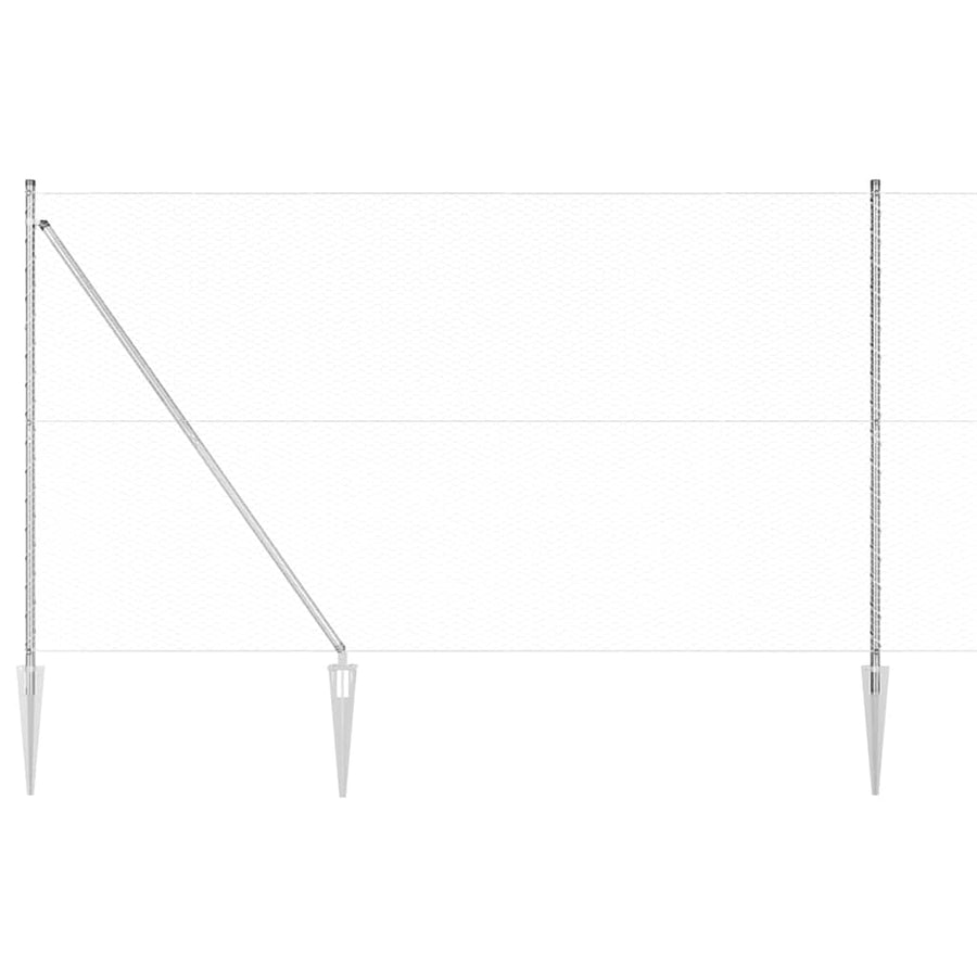 Afrasteringspaal Zilver 100 x 1,5 m (25 mm gaas) Staal