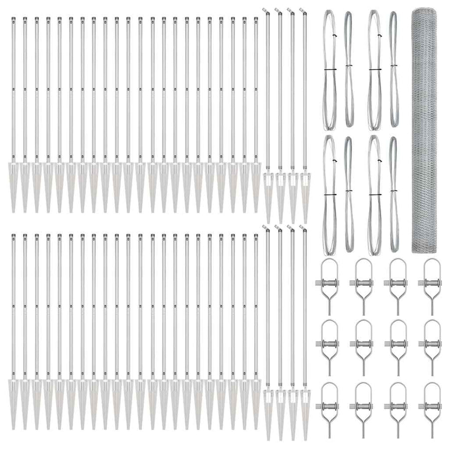 Afrasteringspaal Zilver 100 x 1,5 m (25 mm gaas) Staal