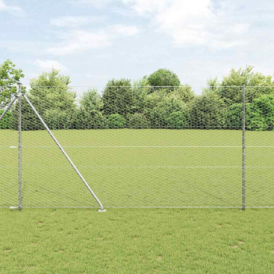 Afrasteringspaal Zilver 100 x 1,5 m (36 mm gaas) Staal