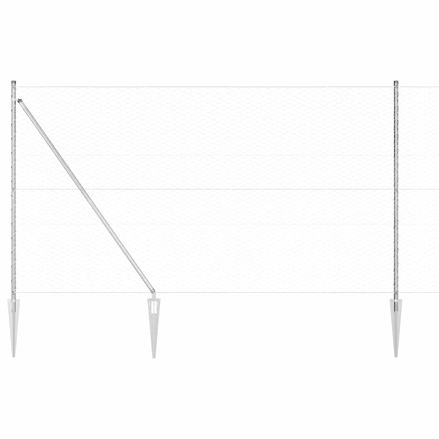 Afrasteringspaal Zilver 100 x 1,5 m (36 mm gaas) Staal